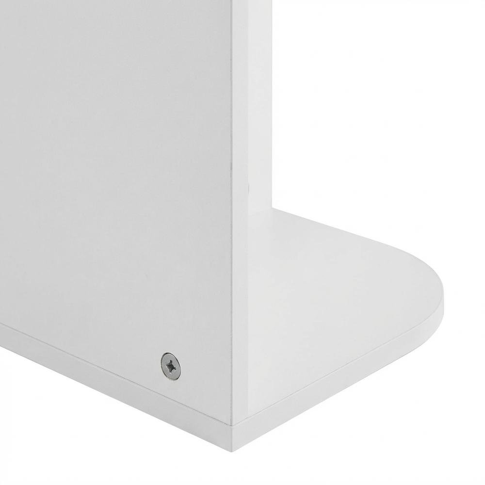 White 5-Tier Corner Bookcase with Open Shelving for Living Spaces