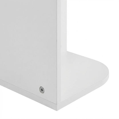 White 5-Tier Corner Bookcase with Open Shelving for Living Spaces