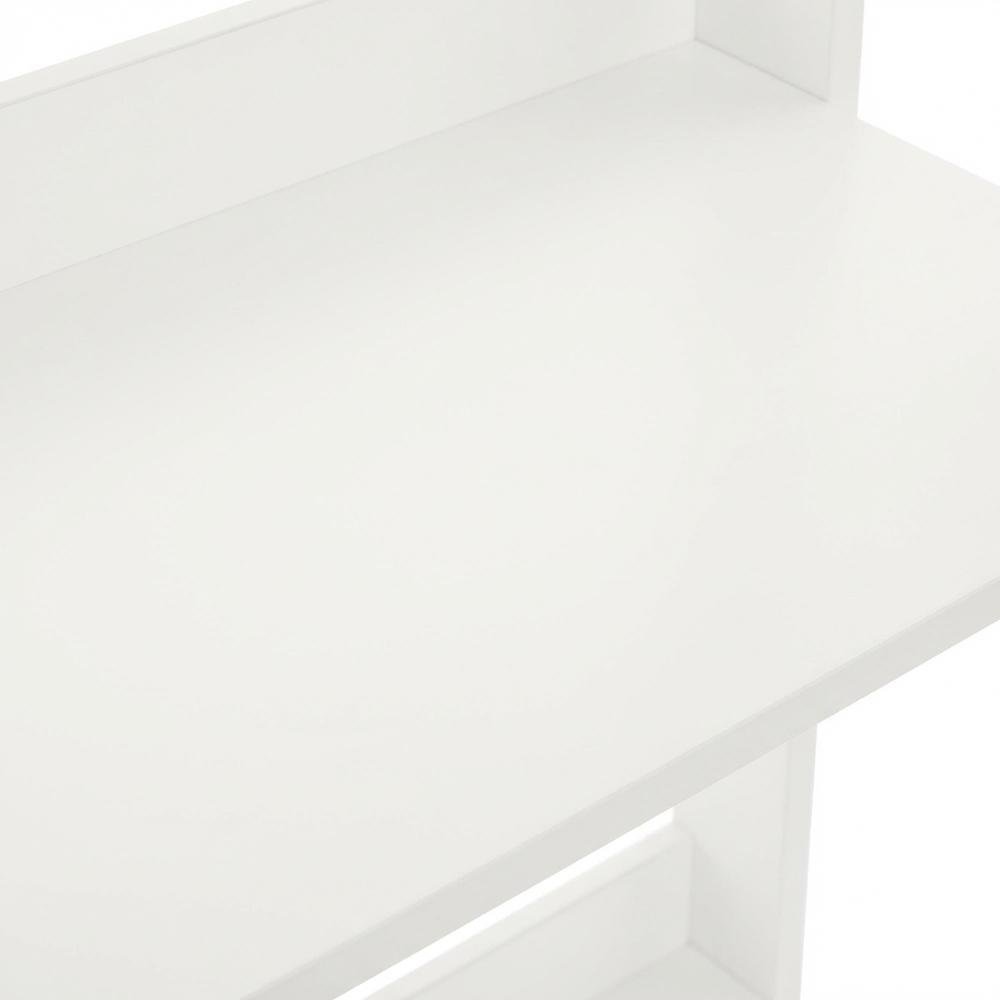 White 5-Tier Ladder Shelf with Open Display and Storage