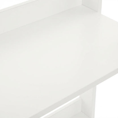 White 5-Tier Ladder Shelf with Open Display and Storage