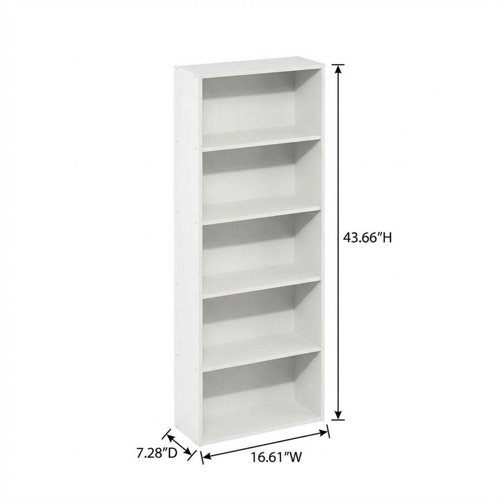 Wooden Bookcase with Adjustable Shelves for Living Room and Office