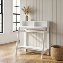 White Furinno A Frame Computer Desk with Sleek Design and Durable Construction