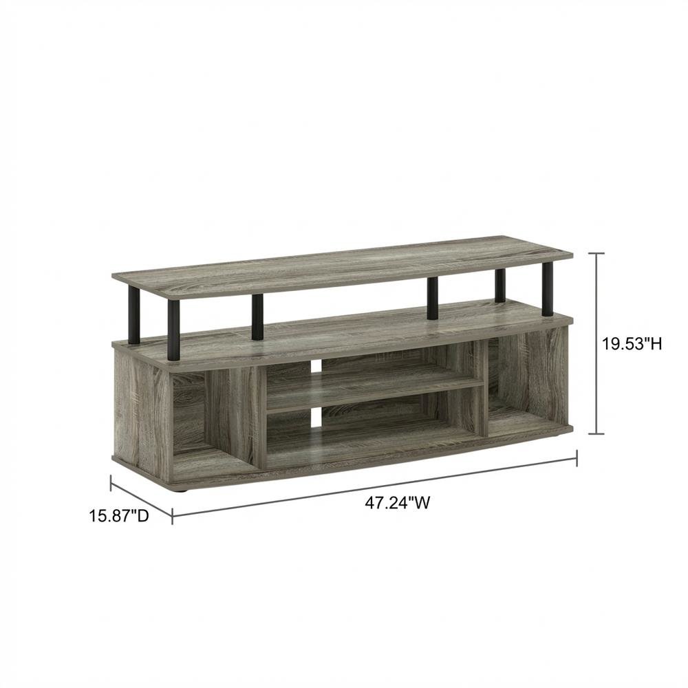 Stylish French Oak and Black Large Entertainment Center for up to 55-inch TV