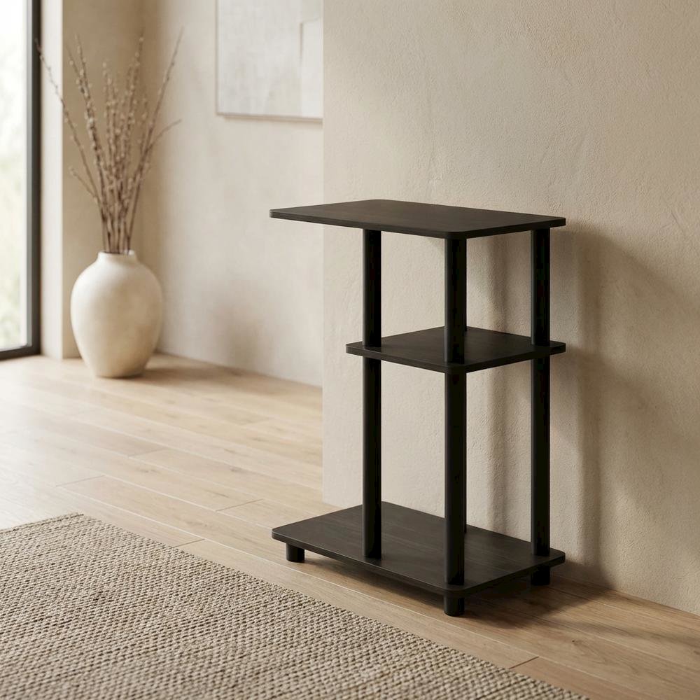 Espresso, C-Shape Side Table, Quality Build, Durable Wood Frame