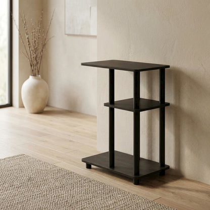 Espresso, C-Shape Side Table, Quality Build, Durable Wood Frame