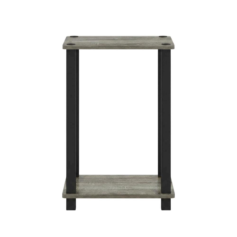 Small French Oak and Black End Table with Stylish Modern Design