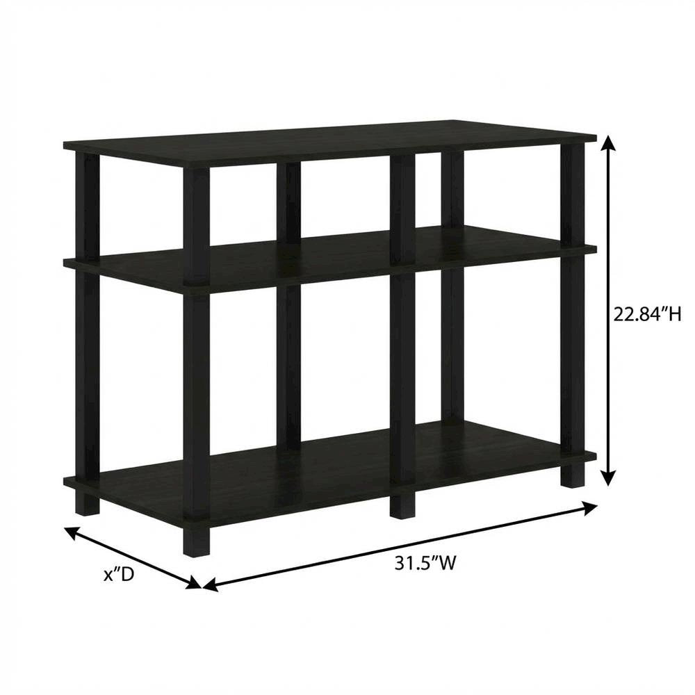 Wood TV stand with Espresso/Black finish for screens up to 40 inches