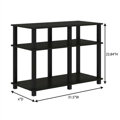 Wood TV stand with Espresso/Black finish for screens up to 40 inches