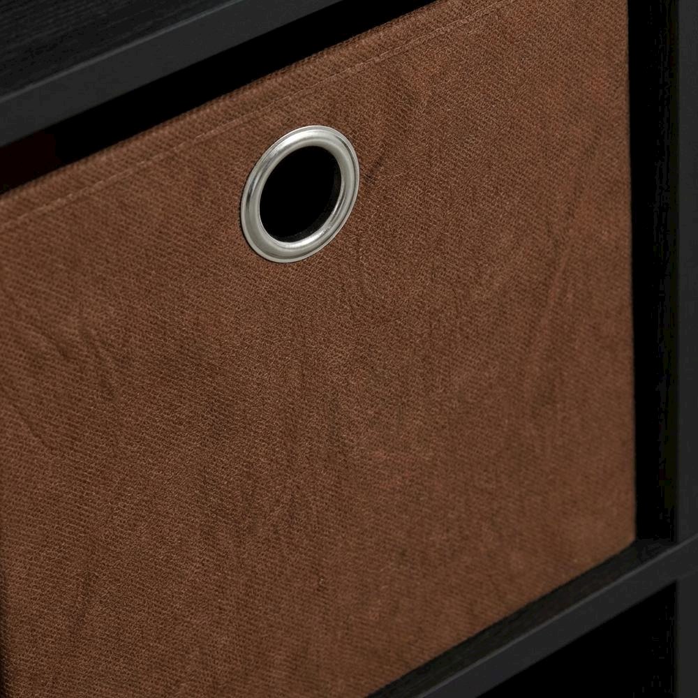 3x2 Wooden Bookcase with Bins in Medium Brown for Organized Storage
