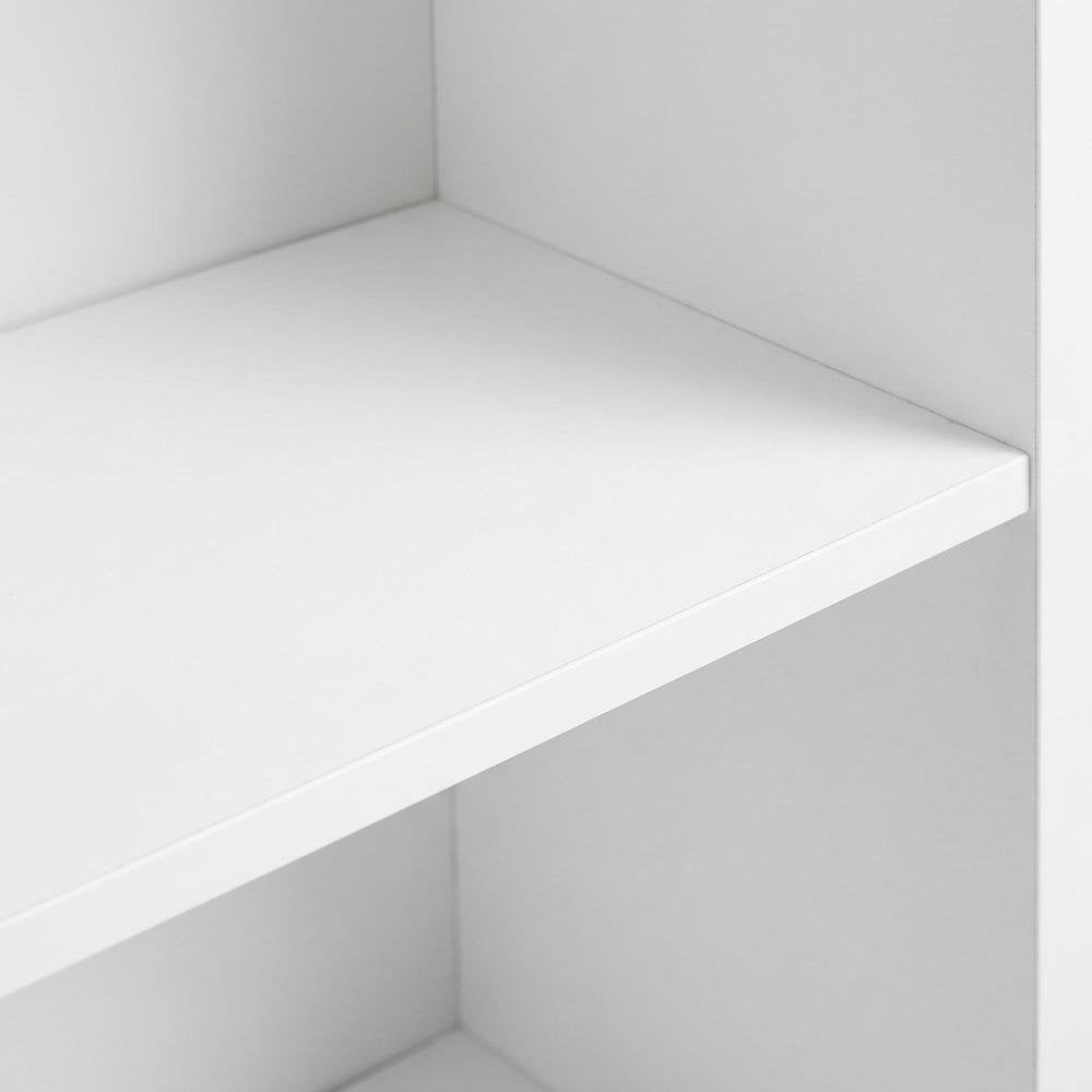 Reversible 5-Tier White Open Shelf Bookcase for Storage and Organization