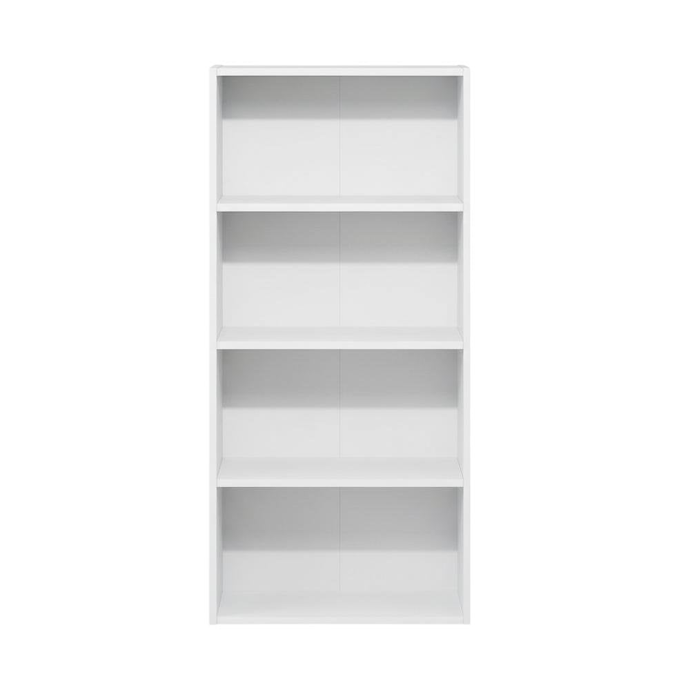 Wooden bookcase with open-back design for versatile storage