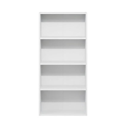 Wooden bookcase with open-back design for versatile storage