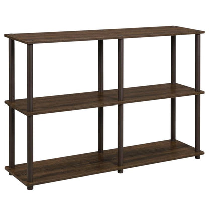 Wooden bookcase with sleek design for home storage