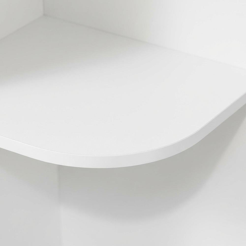 White 3-Tier Corner Open Shelf Bookcase with Wooden Shelves