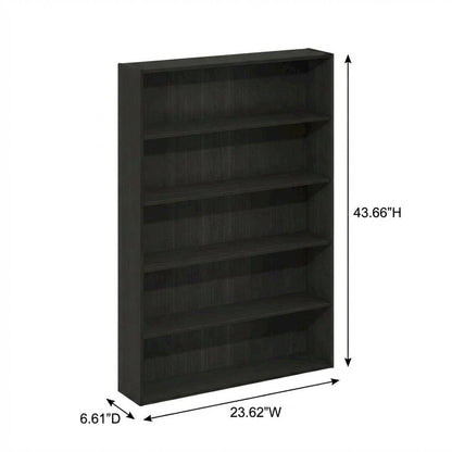 Wooden bookcase with open-back design for living room storage
