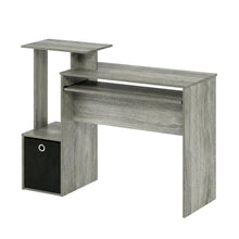 Wooden French Oak Finish Home Office Computer Desk with Storage Bin