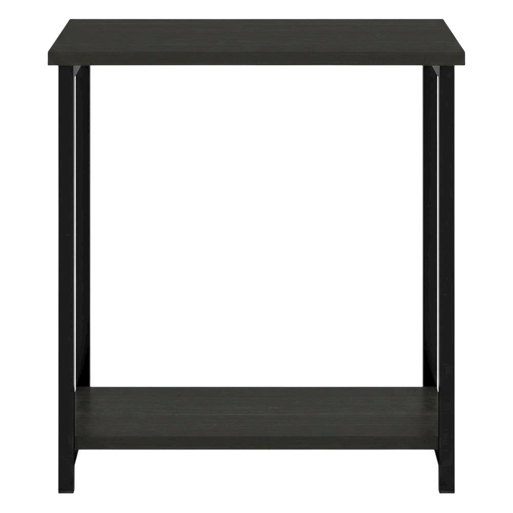 Espresso Metal Frame End Table with Sleek Modern Design, Durable Construction