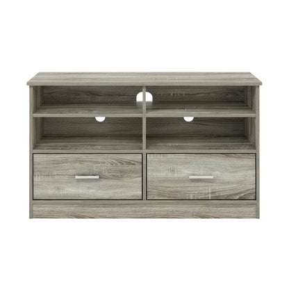 French Oak TV Stand with Drawer and Wood Construction