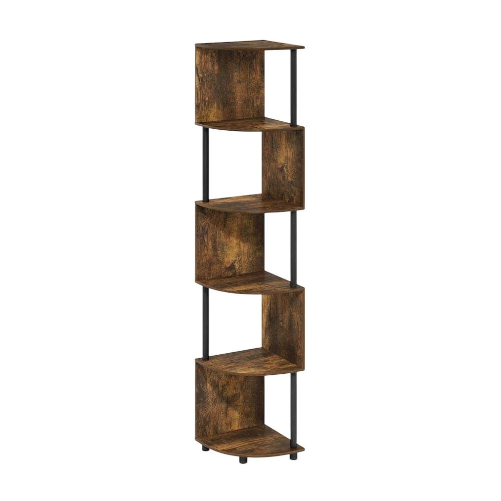 Wooden Bookcase with Open Shelves and Sturdy Construction for Living Room Use