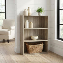 Wood Bookcase with Open Shelves in Sonoma Oak Finish