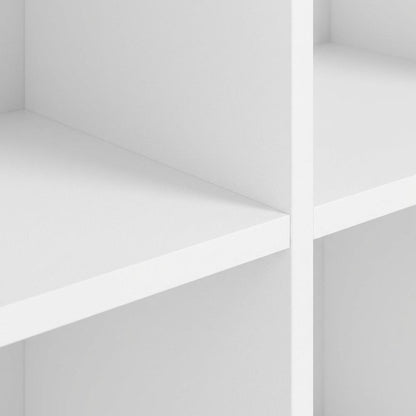 White 11-Cube Reversible Open Shelf Bookcase, Wooden Finish for Flexible Storage