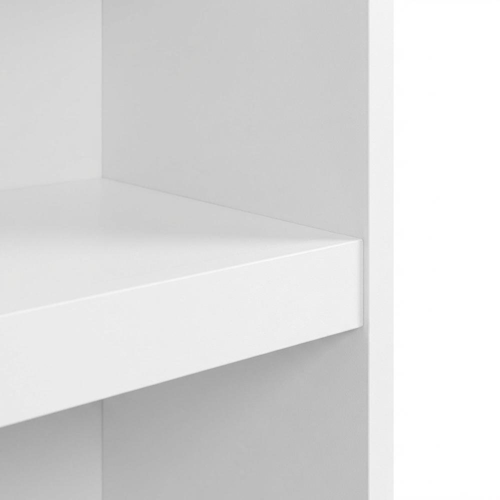 White 5-Tier Shelf Bookcase with Sturdy Wood Construction