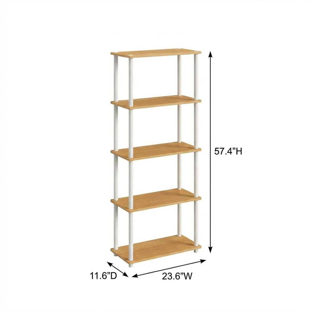 Wooden Bookcase with Open Shelving for Modern Storage and Display