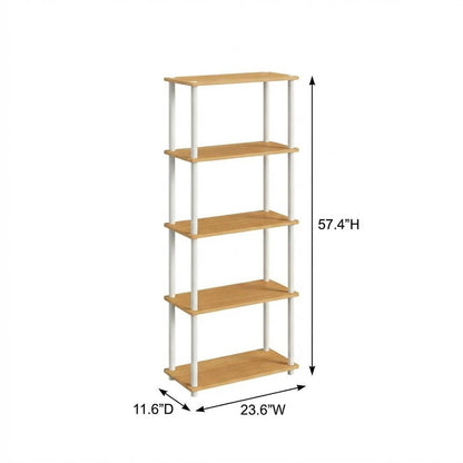 Wooden Bookcase with Open Shelving for Modern Storage and Display