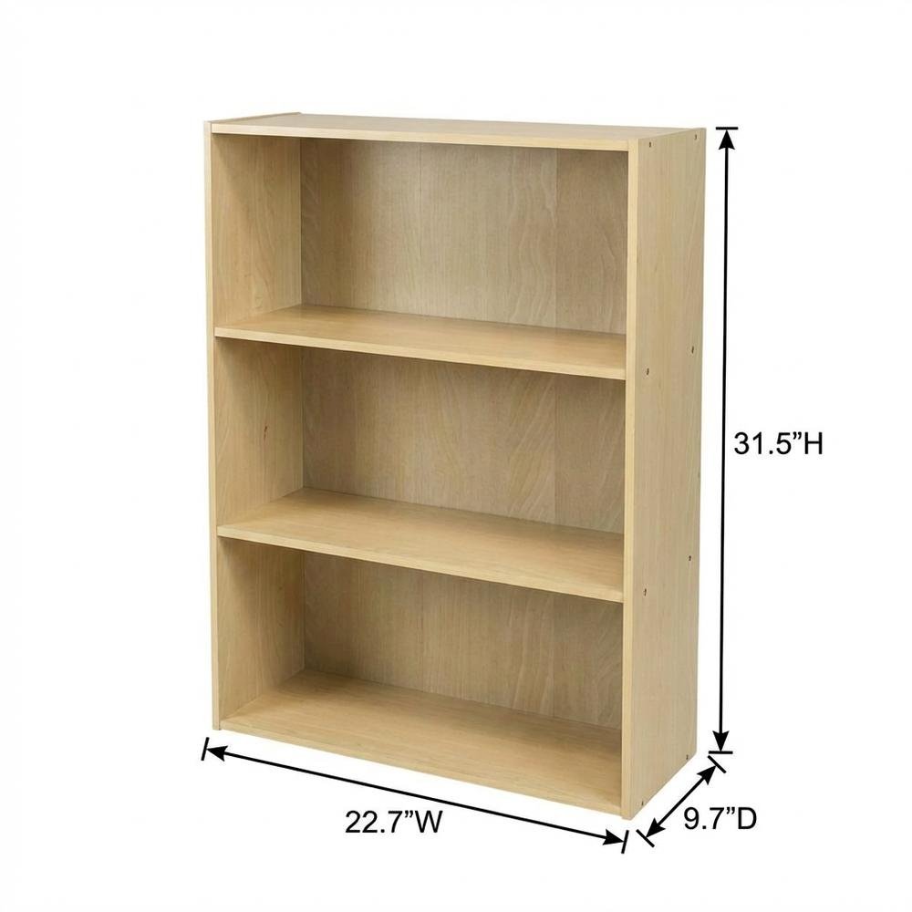 Wooden 3-Tier Open Shelf with Finish for Storage and Display