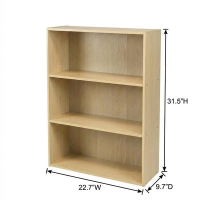 Wooden 3-Tier Open Shelf with Finish for Storage and Display