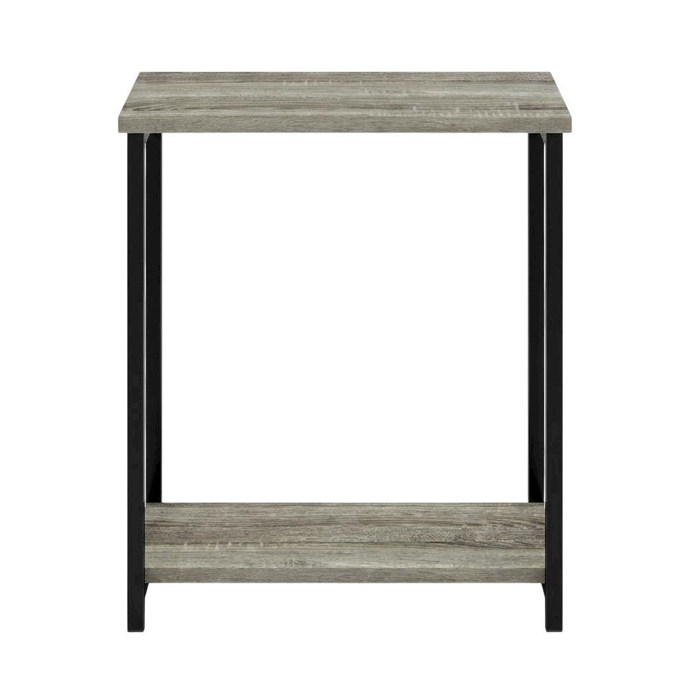 French Oak Metal Frame End Table for Living Room or Bedroom