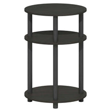 Espresso 3-Tier Oval Nightstand with Open Shelving Bedside Table