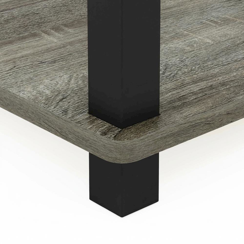 Small French Oak and Black End Table with Stylish Modern Design