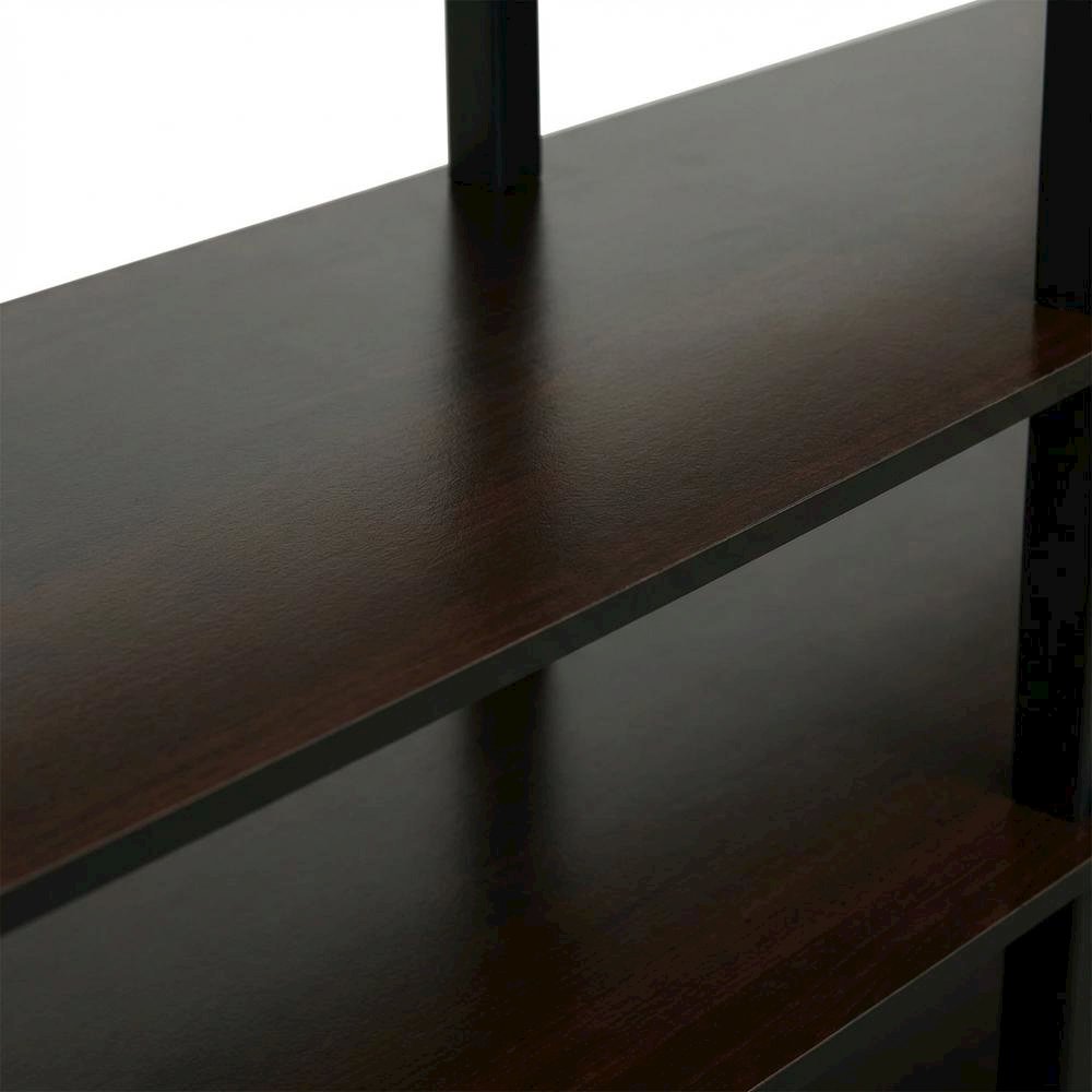 Dark Brown TV Stand with 3-Tier Storage for Entertainment Room