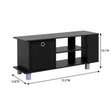 Simplistic TV Stand with Black Espresso Finish and Bin Drawers for Storage