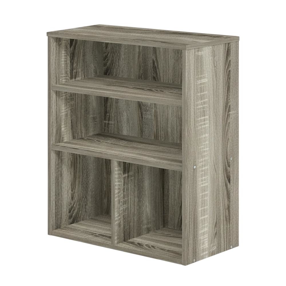 Wooden Bookcase in Warm Brown Finish for Elegant Home Storage