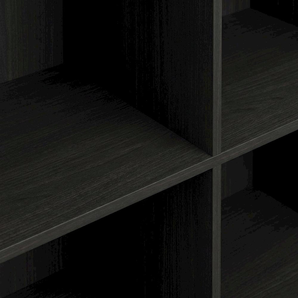 Wooden 12-Cube Open Bookcase with Ample Storage and Amber Pine Finish