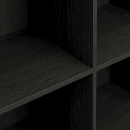 Wooden 12-Cube Open Bookcase with Ample Storage and Amber Pine Finish