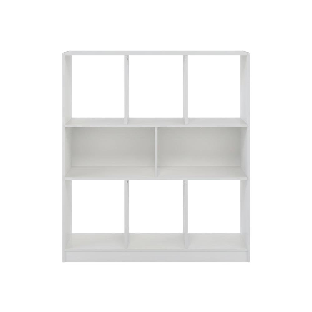 Wooden bookcase with spacious shelf storage for home or office use