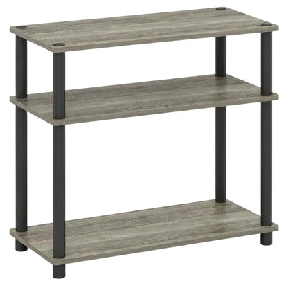 Grey Oak 3-Tier Side & Bedside Table with Modern Design