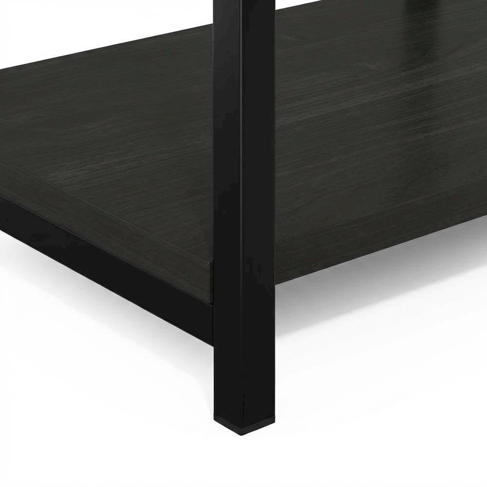 Espresso Metal Frame End Table with Sleek Modern Design, Durable Construction