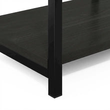 Espresso Metal Frame End Table with Sleek Modern Design, Durable Construction