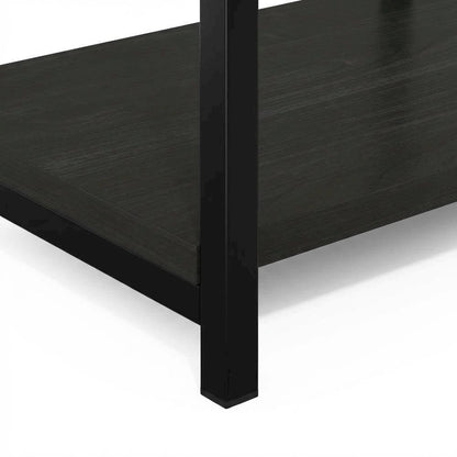 Espresso Metal Frame End Table with Sleek Modern Design, Durable Construction