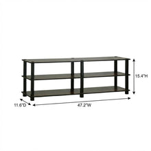 Dark Brown TV Stand with 3-Tier Storage for Entertainment Room