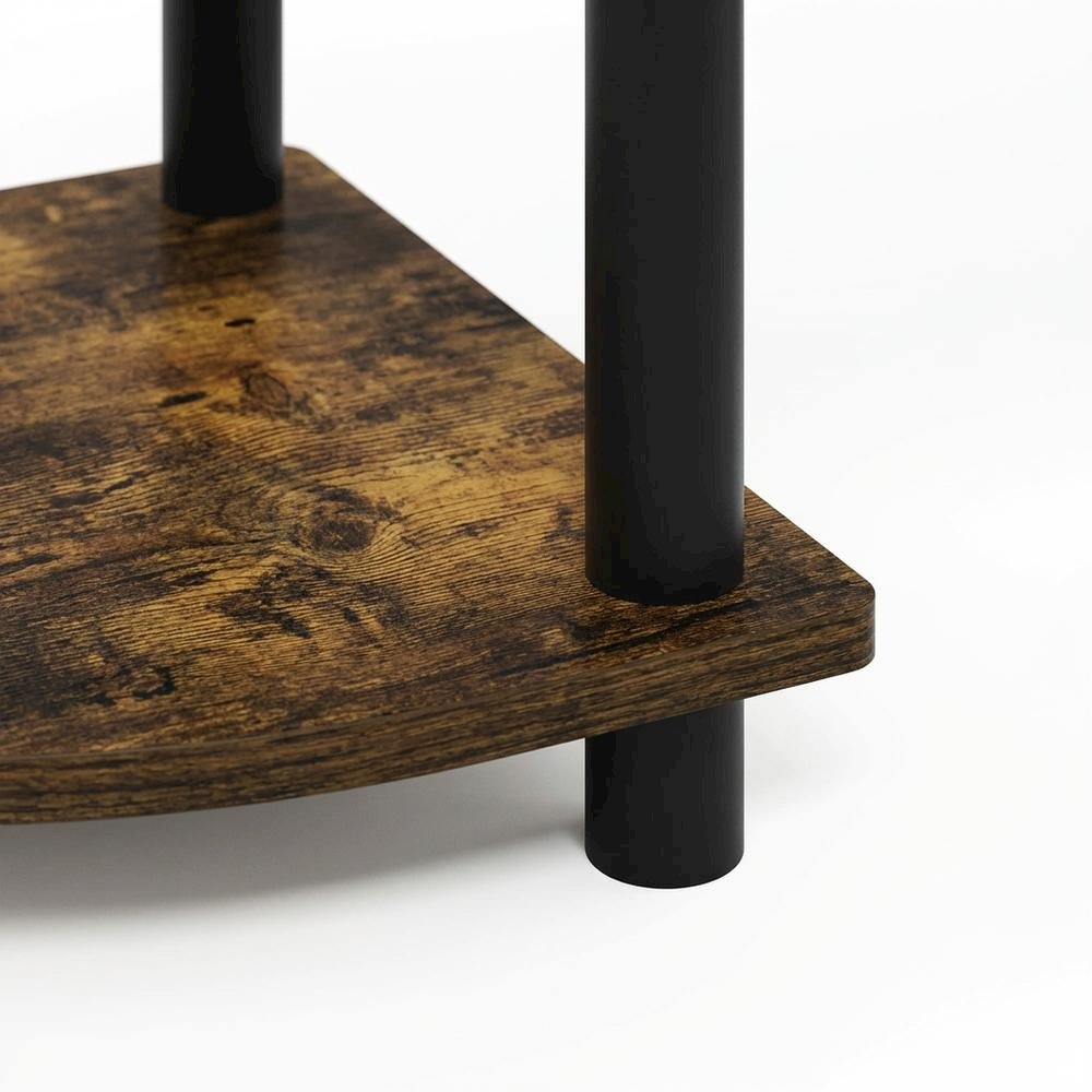 Wood TV Stand with Amber Pine and Black Finish for Living Room Storage