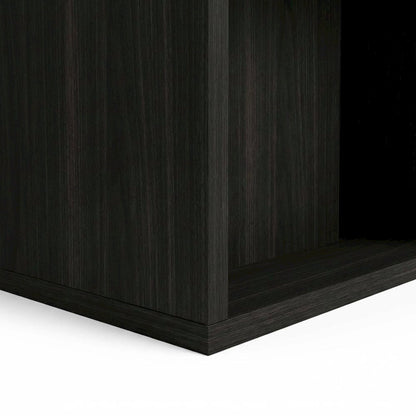 Wooden 12-Cube Open Bookcase with Ample Storage and Amber Pine Finish