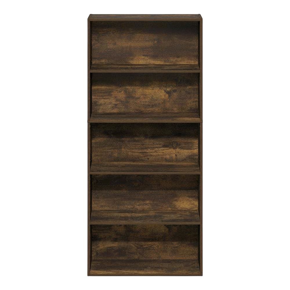 Amber Pine 5-Tier Bookshelf with Adjustable Shelves for Organization