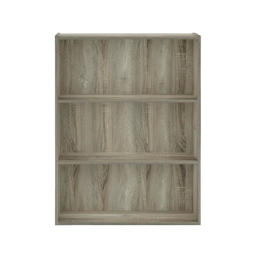 Wood Bookcase with Open Shelves in Sonoma Oak Finish