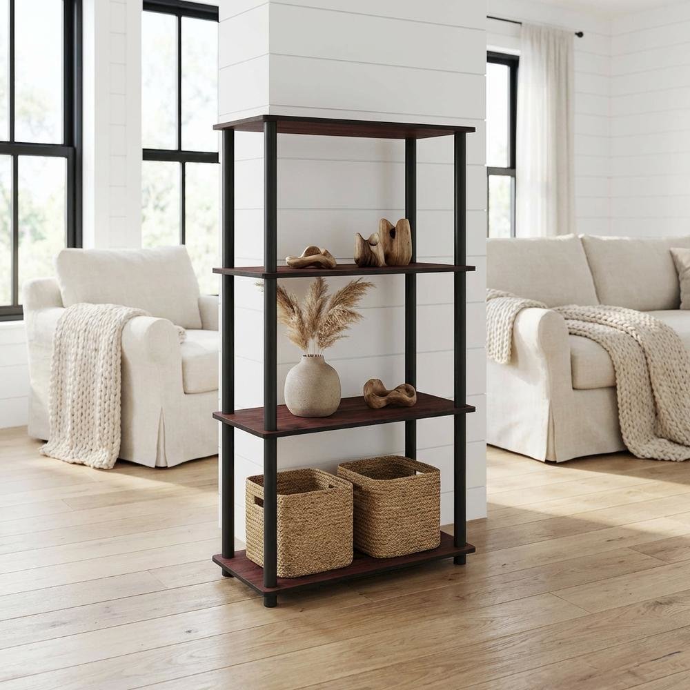 Wood bookcase in finish with a sleek, modern design for versatile storage
