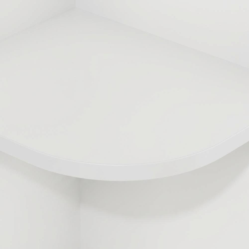 White 5-Tier Corner Bookcase with Open Shelving for Living Spaces